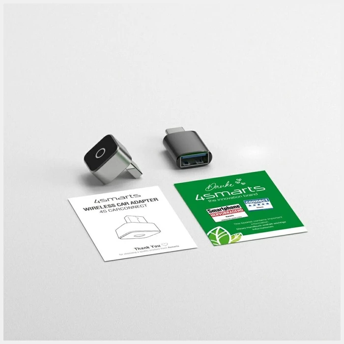 4smarts 2in1 Adapter CarPlay/Android Auto, Wireless, Silver (541748)