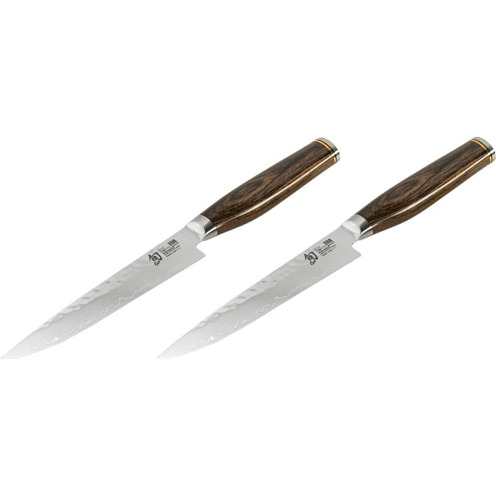 Μαχαιροπίρουνα KAI Shun Premier Tim Mälzer σετ 2 μαχαιριών steak 13 cm Damascus με λαβή καρυδιάς