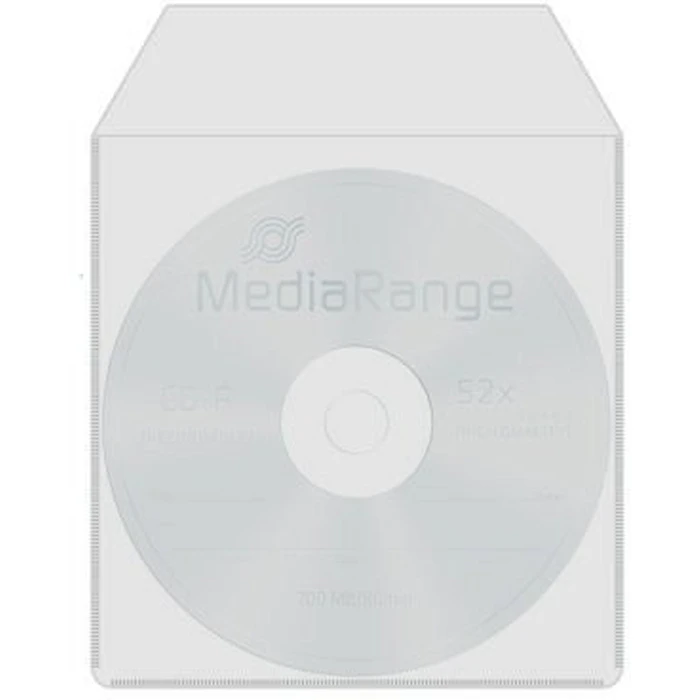 MediaRange πλαστική θήκη για 1 δίσκο με αυτοκόλλητη λωρίδα, 50 τεμ. (BOX164)