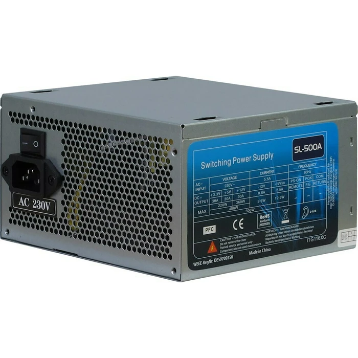 Inter-Tech SL-500A 500W Full Wired ATX Power Supply (Black)