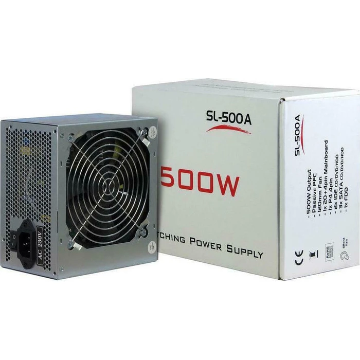 Inter-Tech SL-500A 500W Full Wired ATX Power Supply (Black)