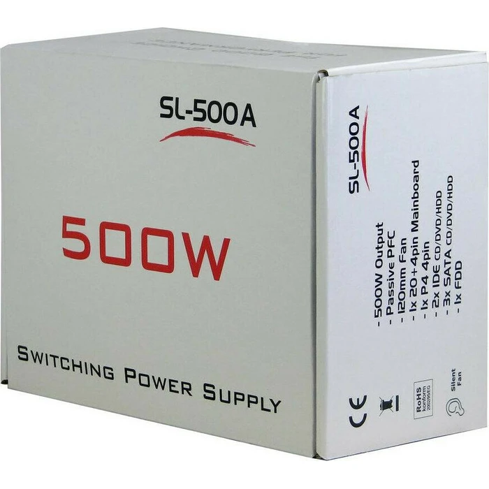 Inter-Tech SL-500A 500W Full Wired ATX Power Supply (Black)