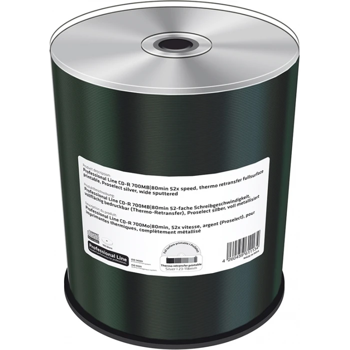 MediaRange CD-R 700MB/80min ProfLine SILVER T.Print. - 100 τεμ.