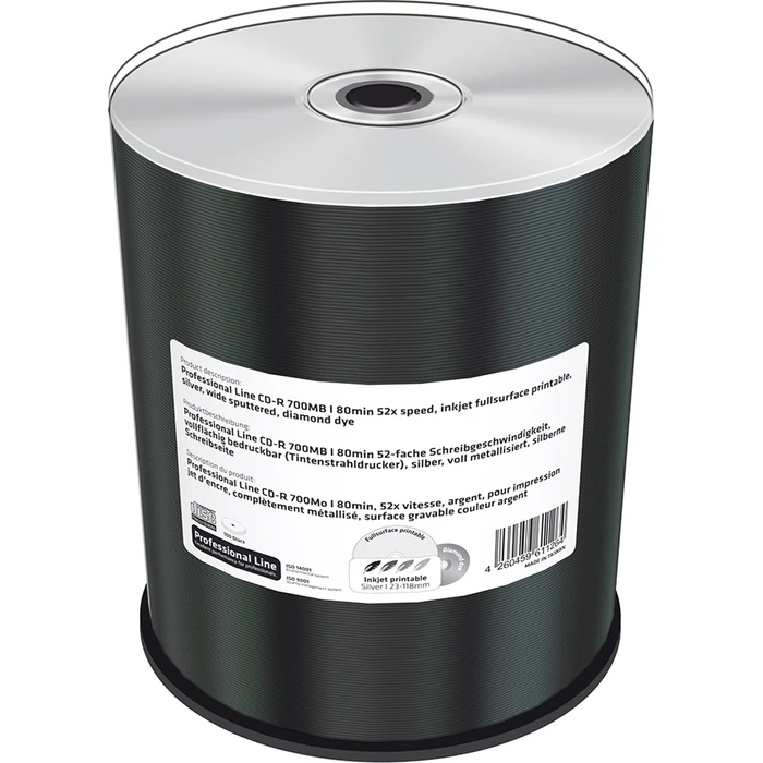 MediaRange CD-R 700MB 100 pcs full-surface printable, silver