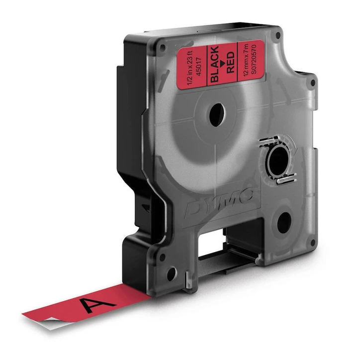 MEDIARANGE General Purpose Labels Dymo D1 45017 S0720570 12mm 7m Black on Red
