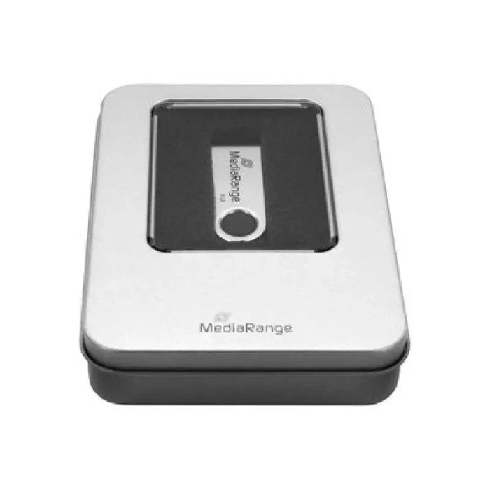 Θήκη αποθήκευσης USB sticks αλουμινίου MediaRange, ασημί, 89 x 60 x 18 mm