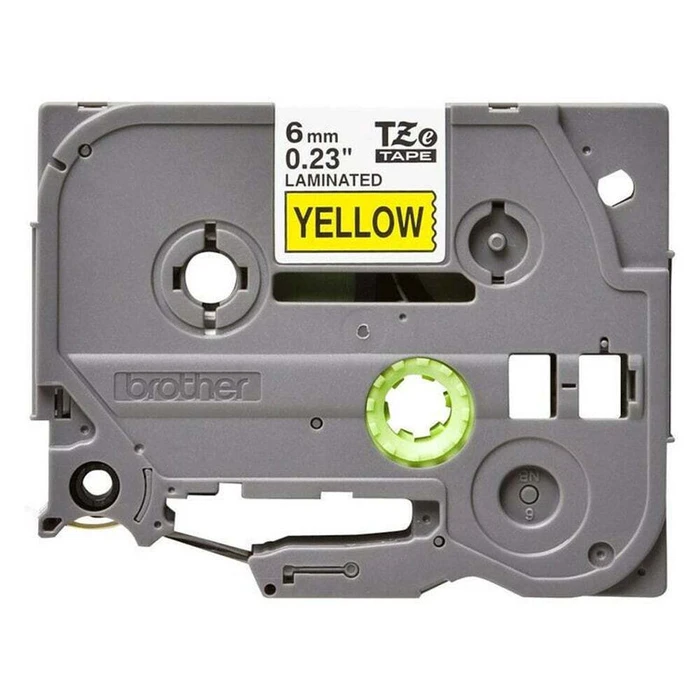 General Purpose Labels Mediarange Brother TZ-611 TZe-611 6mm 8m Laminated Permanent Adhesive Black on Yellow