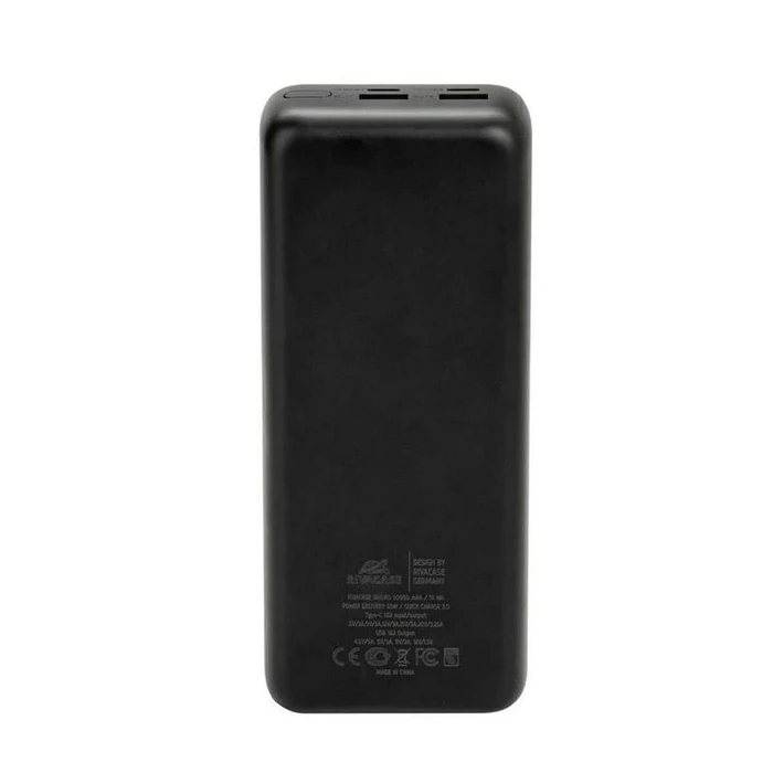 Rivacase VA1080 Power Bank 30000mAh 65W με Θύρες USB-A & USB-C Μαύρο