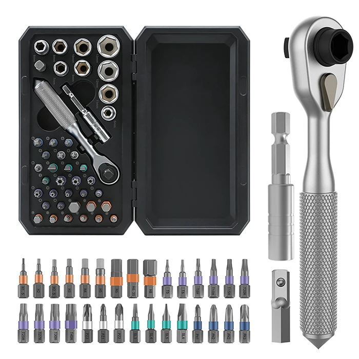 PCWork Precision Ratchet Set with 30 Bits and Magnetic Carry Case