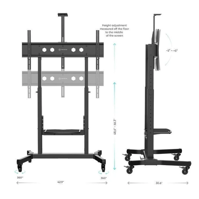 Βάση τηλεόρασης κινητή Onkron TS1991-B για 50"–100" Μαύρη