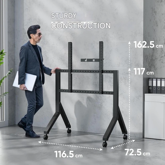 Onkron TS1891-B Κινητή Βάση Δαπέδου για Τηλεοράσεις 50-90 ίντσες Μαύρο