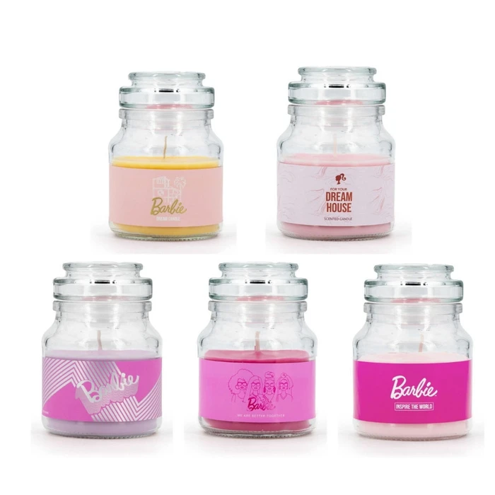 Relaxdays Αρωματικό Κερί Σόγιας σε Βάζο Κίτρινο 110 g - Barbie