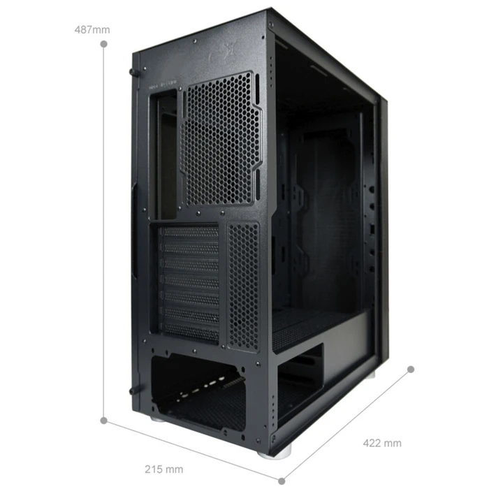 LC-Power Case Midi LC-8000B-ON Shaded Black (LC-8000B-ON) (LC8000B-ON)