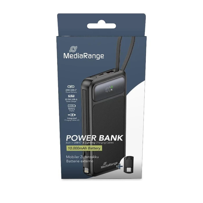 MediaRange Φορητό Power Bank 10000mAh με USB C Power Delivery MRMA753