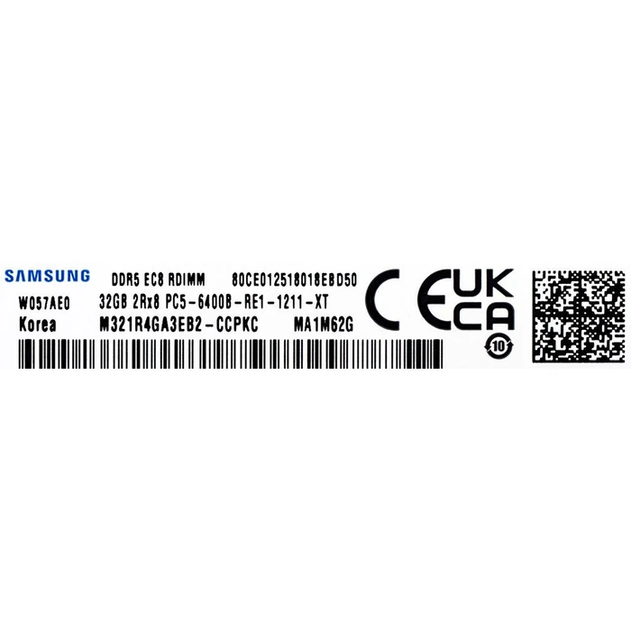 Samsung DDR5 Registered (RDIMM) 32GB 6400MHz PC5-51200 ECC 288-pin M321R4GA3EB2-CCP