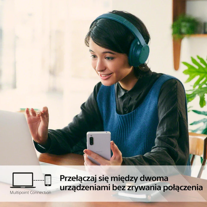Sony WH-CH720N Ασύρματα / Ενσύρματα Over-Ear Ακουστικά με Active Noise Cancelling, 35 ώρες, Quick Charge (Μπλε)