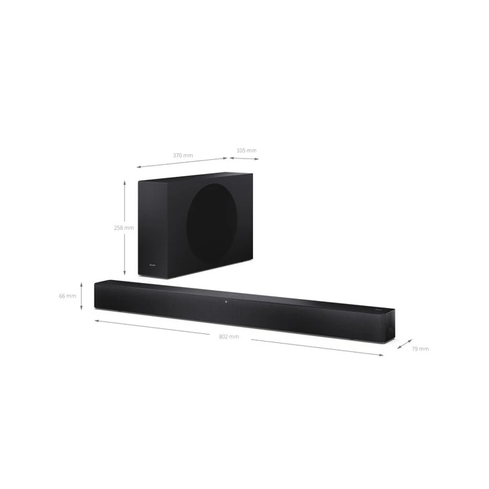 Sharp HT-SBW310 Soundbar 2.1 με ασύρματο subwoofer, Μαύρο