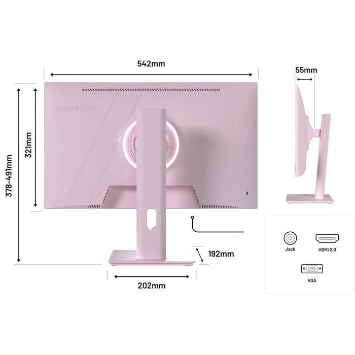 Japannext FHD Gaming Monitor 23.8" (JN-I238FHD120F-HSP-PK) — IPS, 1920x1080, 120Hz, HDMI, VGA, Eye Comfort