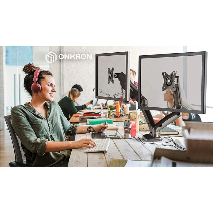 Onkron G160-B Dual Monitor Desk Mount 13-32" Black