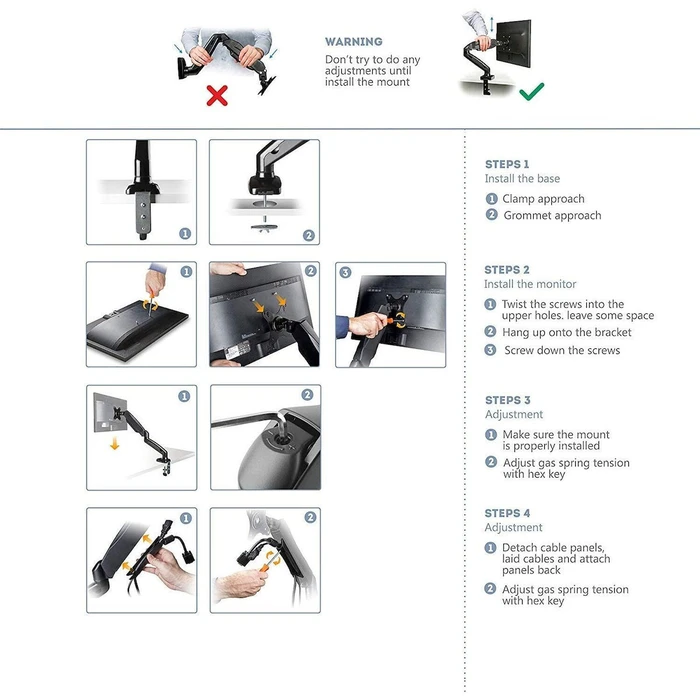 Onkron G160-B Dual Monitor Desk Mount 13-32" Black