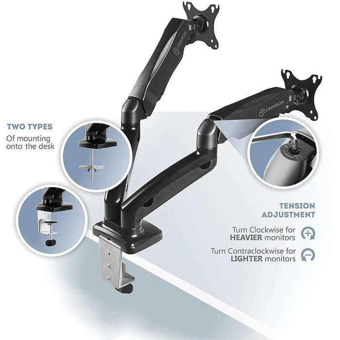 Onkron G160-B Dual Monitor Desk Mount 13-32" Black