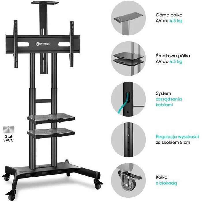 Βάση Τηλεόρασης Κινητή Onkron TS1881-B 50-86" Μαύρο