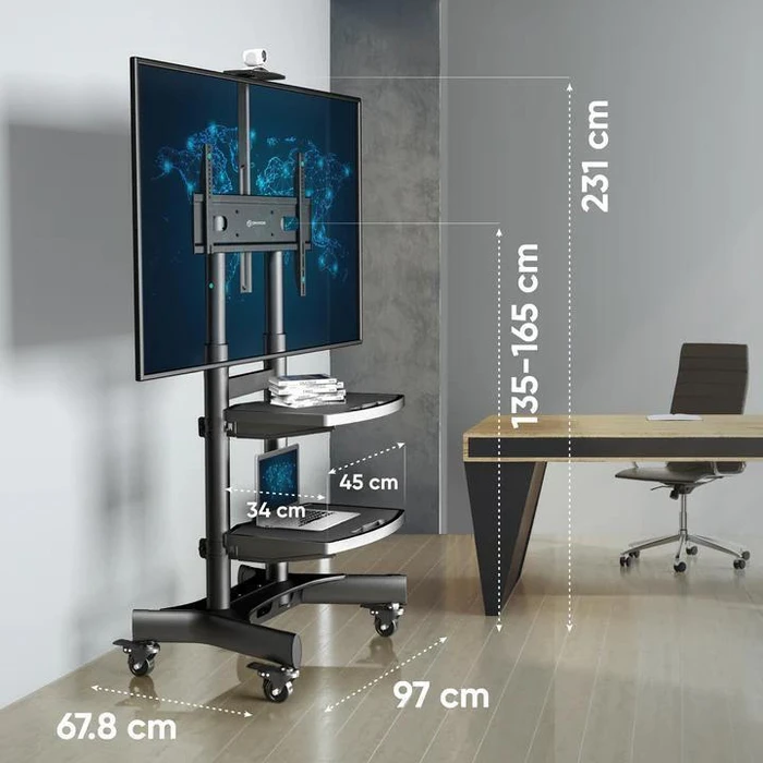 Βάση Τηλεόρασης Κινητή Onkron TS1881-B 50-86" Μαύρο