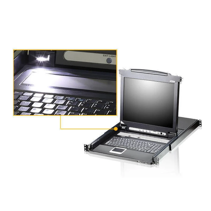 Aten 8-θυρών PS/2-USB VGA Single Rail LCD KVM Switch CL5708M