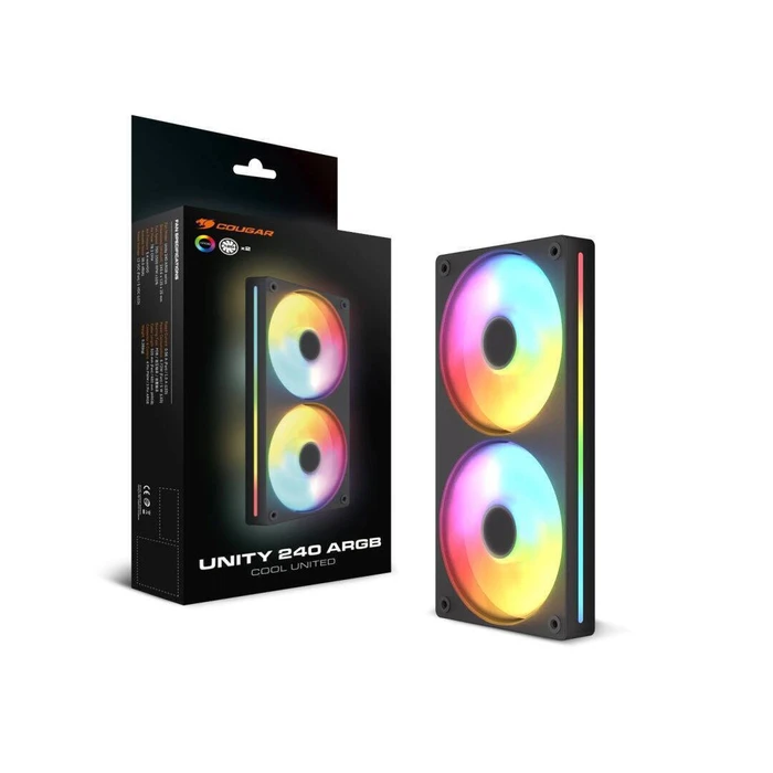 Cougar Reversed-Lüfter Unity240-FB (CF-UN240RB-RGB) — 240 ARGB PWM, Black