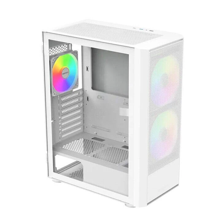 Montech X2 Plus Gaming Midi Tower PC Case White with ARGB Lighting