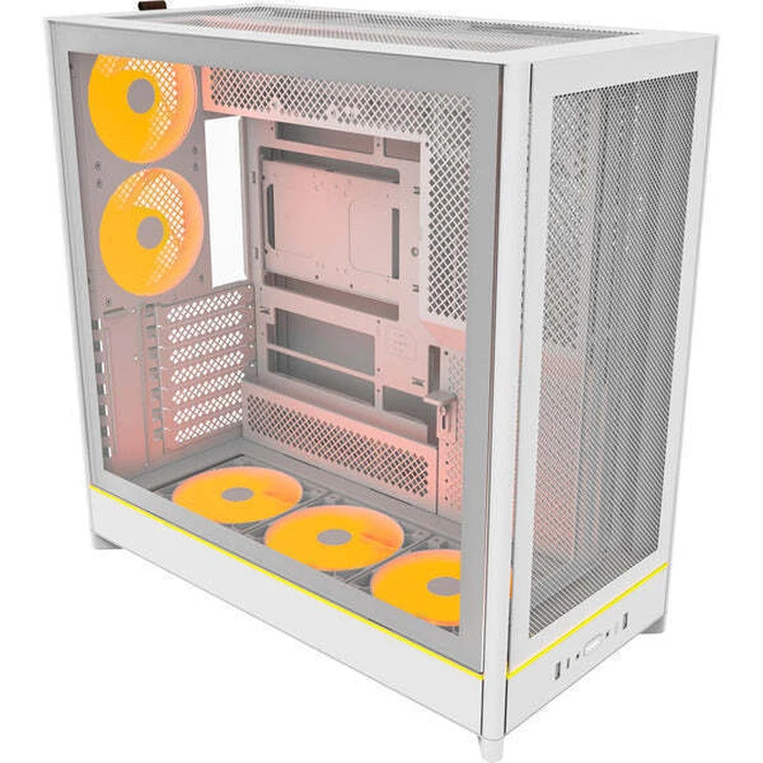 Montech HS01 PRO Gaming Mid Tower Case White with Side Window and ARGB Lighting