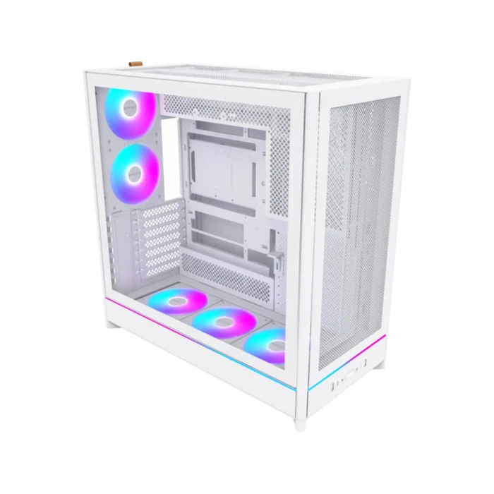 Montech HS01 PRO Gaming Mid Tower Case White with Side Window and ARGB Lighting