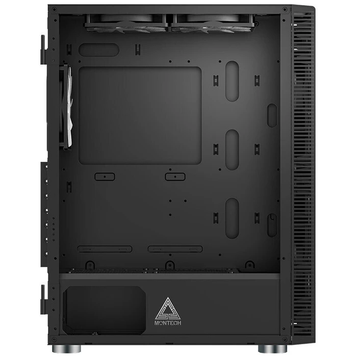 Montech X3 Glass Midi Tower PC Case with Tempered Glass Side Window and RGB Lighting - Black