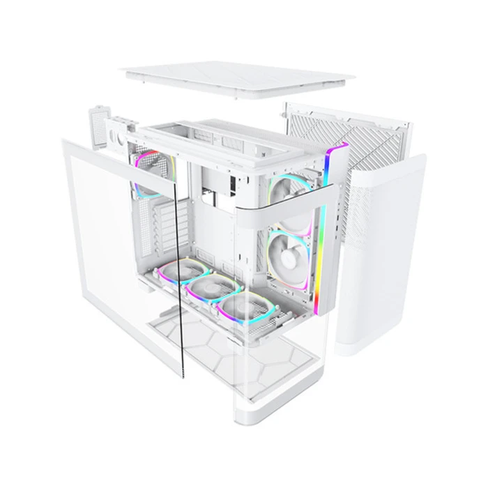 Montech King 95 Pro Gaming Midi Tower Case White with Tempered Glass Side Panel and ARGB Lighting
