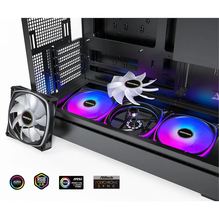 Montech King 15 Pro Gaming Mini Tower Κουτί Υπολογιστή με Πλαϊνό Παράθυρο Μαύρο