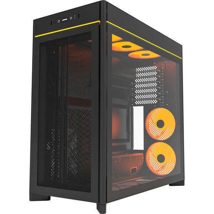 Montech HS01 PRO Gaming Midi Tower PC Case with Tempered Glass Side Panel and Addressable RGB — Black