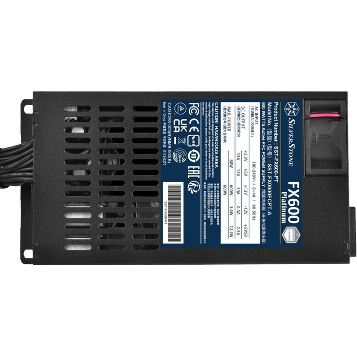 SilverStone FX600 Platinum 600W Flex-ATX τροφοδοτικό (SST-FX600-PT)