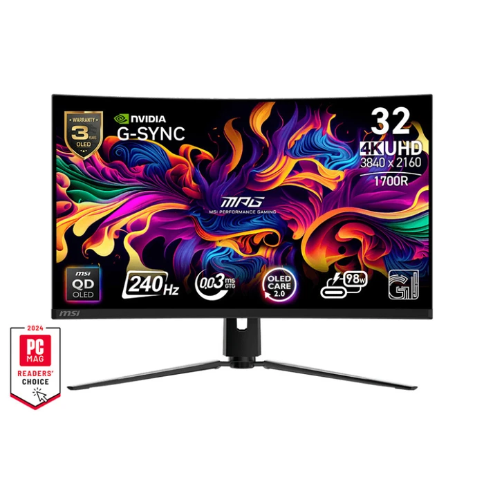 MSI MPG 321CURX QD-OLED Καμπυλωτή Gaming Οθόνη 31,5" 4K 240Hz