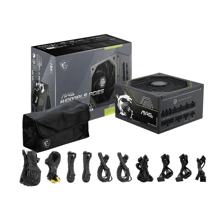 MSI MAG A1000PLS PCIE5 1000W Μαύρο Full Modular 80 Plus Platinum Τροφοδοτικό