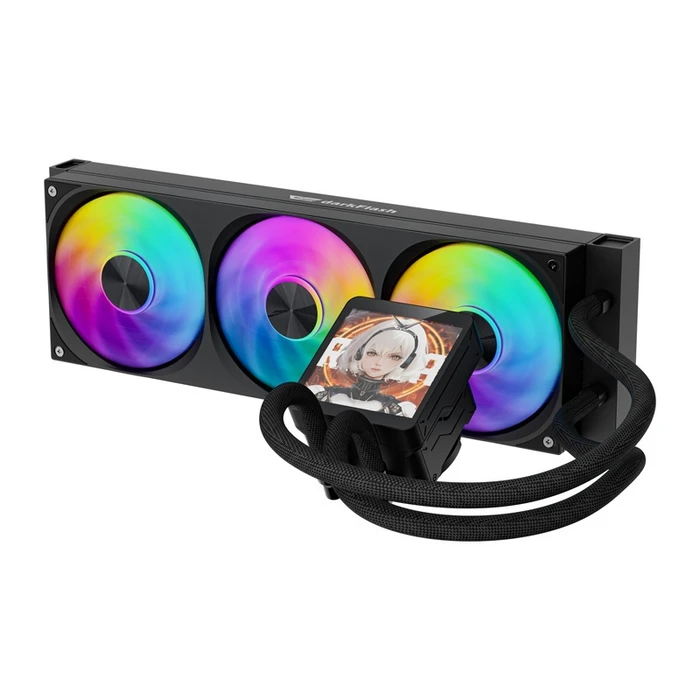 DarkFlash DV360S MAX Υδρόψυξη AIO CPU 360mm με 3×120mm ARGB ανεμιστήρες και οθόνη αντλίας 3.95" IPS