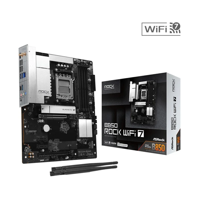 ASRock B850 Rock WiFi7 - Μητρική Κάρτα AM5 ATX (HDMI, USB‑C, Wi‑Fi 7, DDR5)