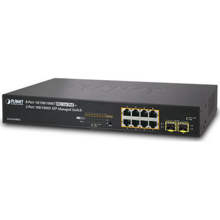 Planet Managed L2 PoE Plus Switch GS-4210-8P2S
