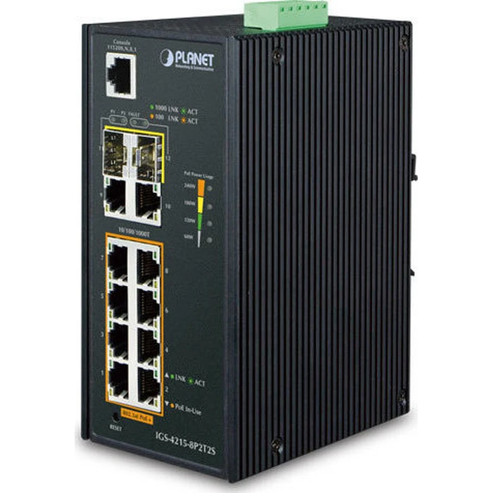 Planet Managed L2 PoE Plus Switch with 8 Gigabit Ethernet Ports and 2 SFP Ports