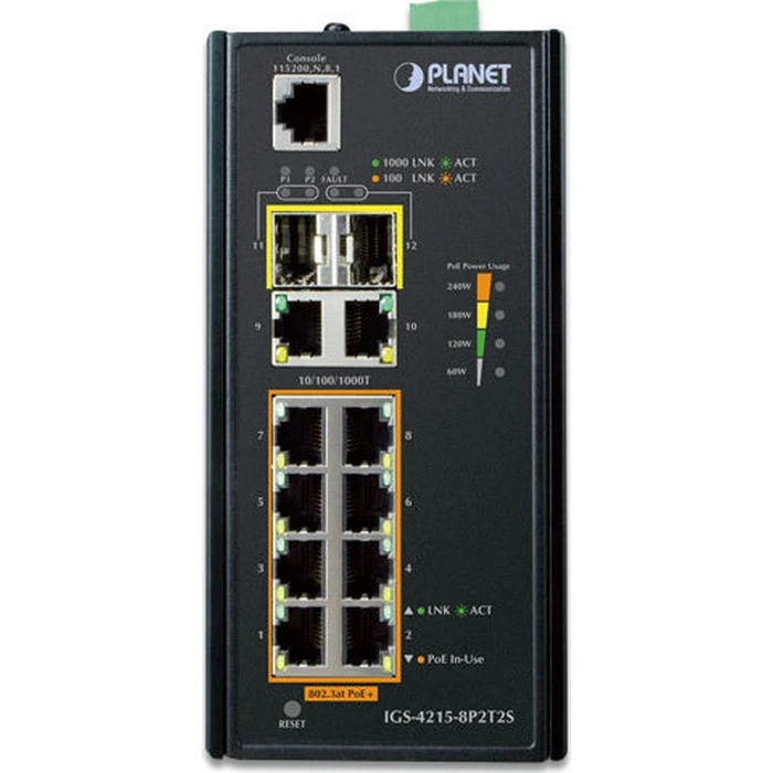 Planet Managed L2 PoE Plus Switch with 8 Gigabit Ethernet Ports and 2 SFP Ports