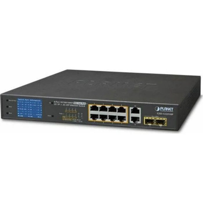 Planet GSD-1222VHP Unmanaged L2 PoE+ Switch  8 Gigabit Ethernet Ports and 2 SFP Ports