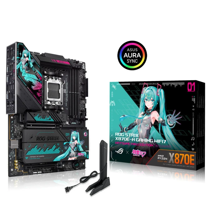 ASUS ROG STRIX X870E-H GAMING WIFI7 Hatsune Miku Edition ATX Motherboard (AM5) - 90MB1MA0-M0EAY0