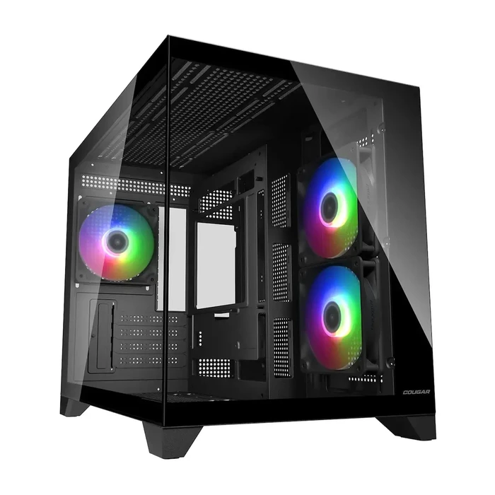 COUGAR FV150 MINI Gaming Mini Tower Κουτί Υπολογιστή με Πλαϊνό Παράθυρο Μαύρο