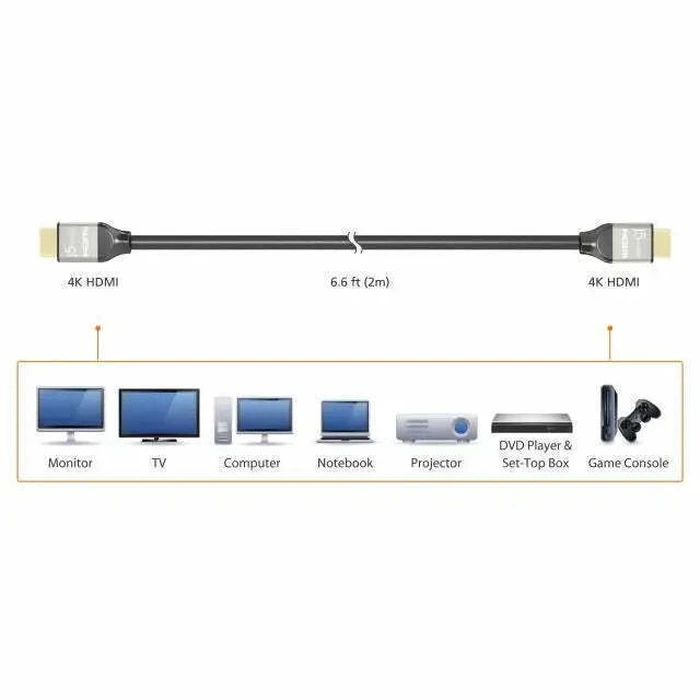 J5 Create HDMI 2.0 Premium High Speed 4K 60Hz HDR Καλώδιο HDMI αρσ.-αρσ. 2 m Μαύρο (JDC52-N)