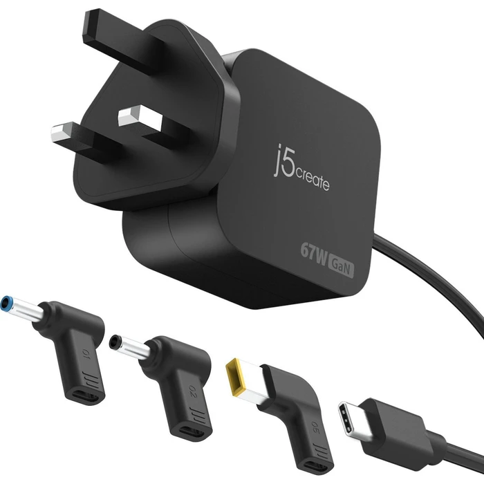 J5create USB-C Φορτιστής Laptop 67W για Apple / HP με Αποσπώμενο Καλώδιο Τροφοδοσίας (JUP1565DCF3A-FN)