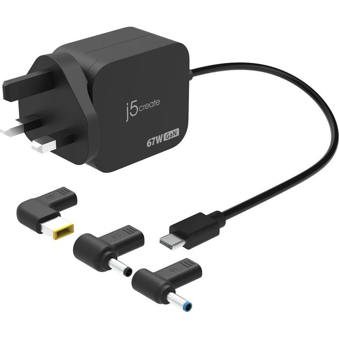 J5create USB-C Φορτιστής Laptop 67W για Apple / HP με Αποσπώμενο Καλώδιο Τροφοδοσίας (JUP1565DCF3A-FN)